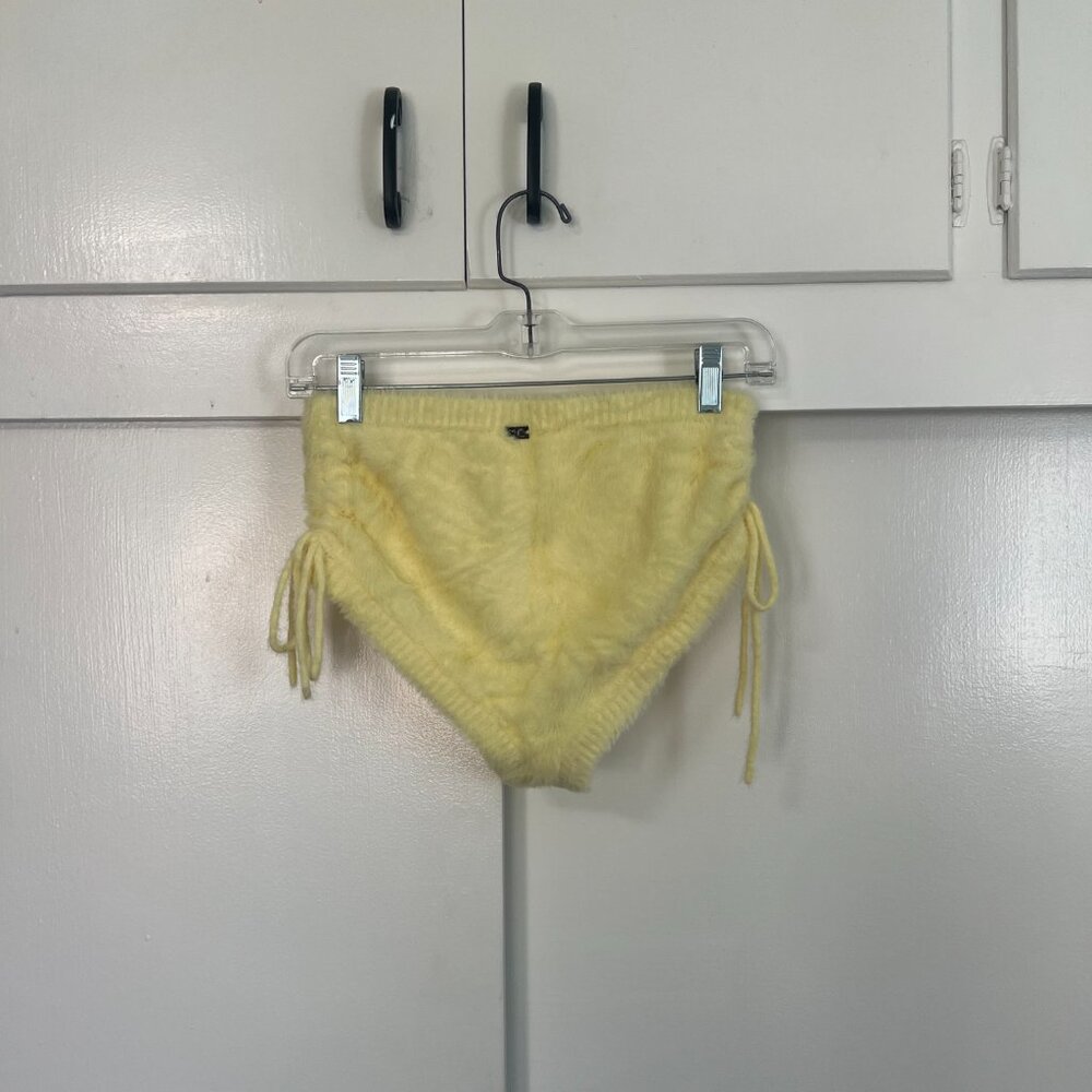For Love & Lemons Yellow Fuzzy High-Waist Shorts - Picture 4 of 12